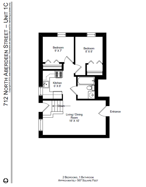 712 S Aberdeen St 2-4 Beds Apartment for Rent - Photo Gallery 16